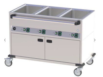 Vodní lázeň pojízdná BMPD 3120 CSH 3xGN 1/1 s vyhřívanou skříní RM GASTRO