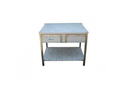 nerezovy pracovni stul s polici a 2x suplik 1400 x 600 x 900 mm