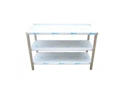 nerezovy pracovni stul 2x police 1500 x 600 x 900 mm