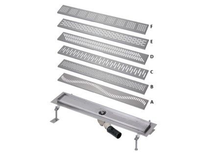 nerezovy koupelnovy zlabek sanela slkn 03a x slkn 03fx do prostoru delka 750 mm