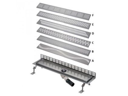 nerezovy koupelnovy zlabek sanela slkn 18ax slkn 18fx ke stene delka 850 mm