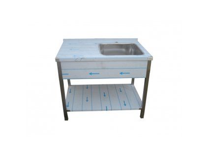 nerezovy stul myci s drezem a polici 1400 x 700 x 900 mm drez 500 x 500 x 250 mm