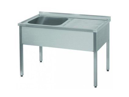 nerezovy myci stul s odkapovou plochou 1400 x 700 x 900 mm levy drez 500 x 500 x 300 mm