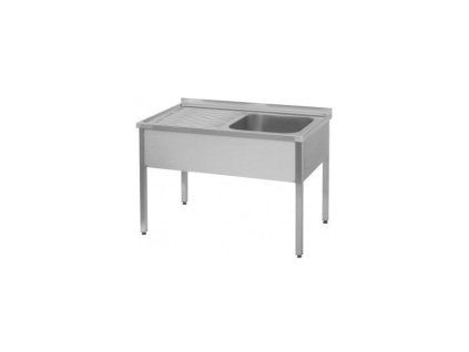 nerezovy myci stul s odkapovou plochou 1100 x 700 x 900 mm pravy drez 600 x 500 x 300 mm