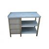 nerezovy pracovni stul 2x police a zasuvkovy box 2000 x 800 x 900 mm