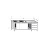myci stul dvoudrezovy s prac plochou zasuvkovym boxem skrinovy rozmer sxhxv 1800 x 700 x 900 mm drez 500 x 500 x 300 mm