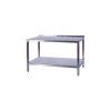 nerezovy pracovni stul s polici 1500 x 800 x 900 mm