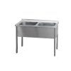 dvoudrez nerezovy lisovany 1200 x 600 x 900 mm rozmer drezu 2 x 500 x 400 x 250 mm zdarma sifon dvoudrezovy