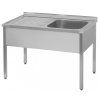 nerezovy myci stul s odkapovou plochou 1400 x 700 x 900 mm pravy drez 600 x 500 x 300 mm